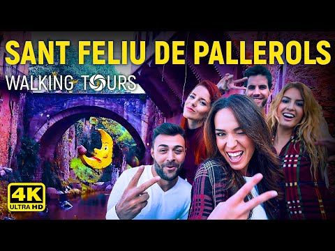 4K Sant Feliu de Pallerols (Catalonia, Spain) Walking Tour • July 2022