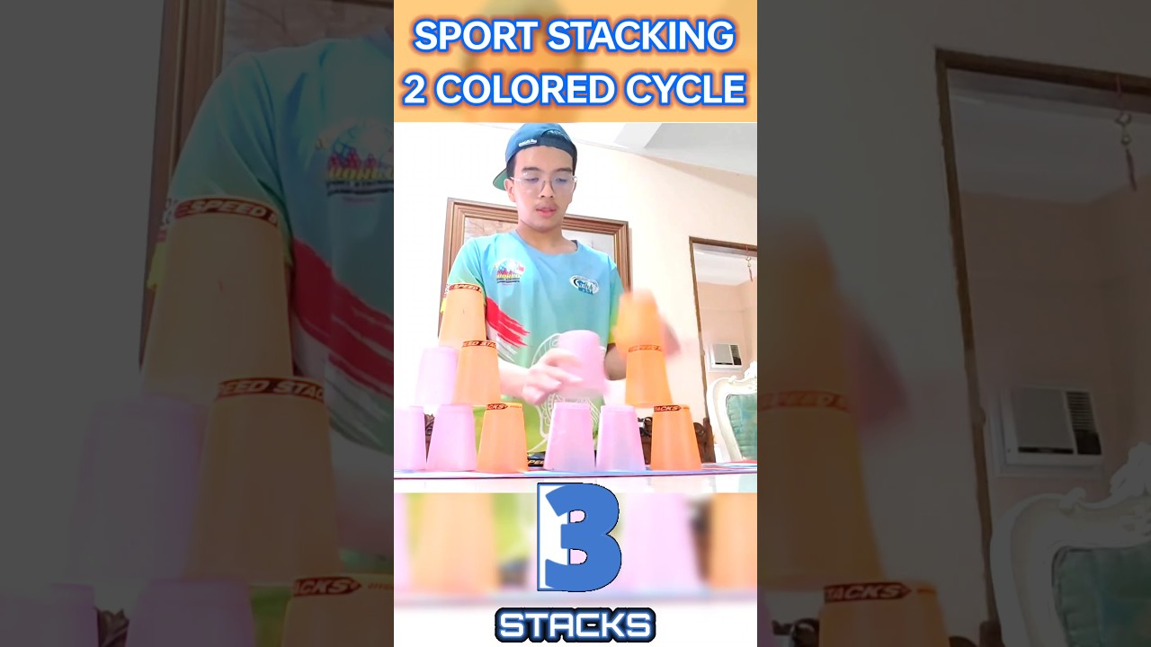 Fast Sport Stacking: 2 Colored Dodge Cycle in 6.969 Seconds! 