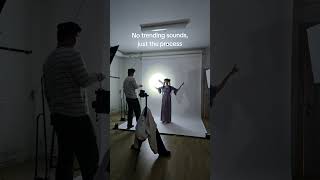 BTS light painting photoshoot in the studio. experiments