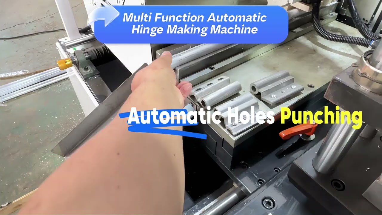 Aluminum Hinge Making Machine, Hinge Drilling Punching Tapping Chamfering Cutting Automatic Machine 