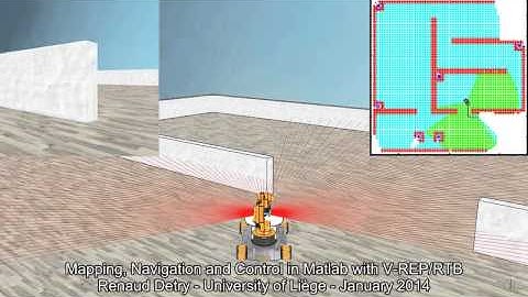 Mapping, Navigation and Control in Matlab with V-REP/RTB