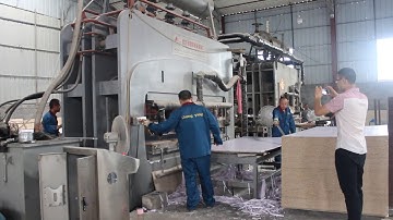 China short cycle melamine laminating hot press machine for particleboard, MDF etc