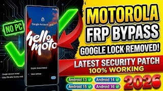 🔥 All Moto Android 12/13/14 FRP Bypass (2026) | Google Lock Remove Without PC | Easy New Trick