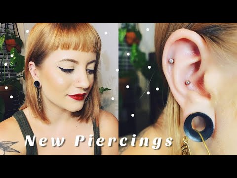 I Got Three New Piercings!? Piercing Aftercare - YouTube