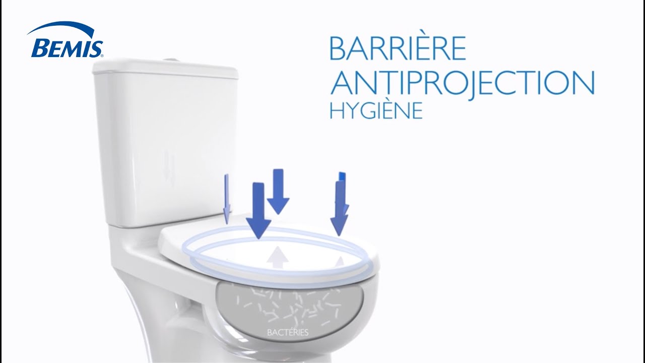 Abattant WC Universel à Fermeture Amortie - Plastique Antibactérien Blanc, Charnière Réglable, Montage Rapide