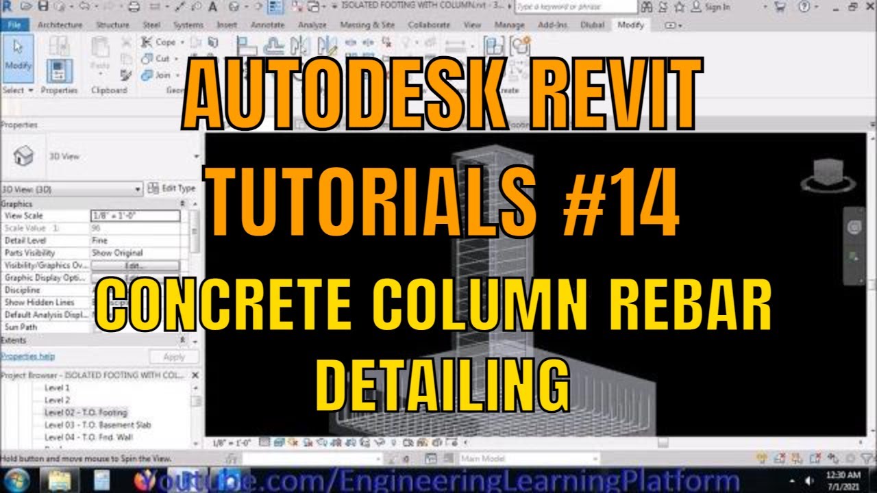 Detailing reinforcement in column in Revit Structures Tutorial - YouTube