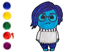 Sadness from Inside Out Drawing and Painting for Kids and Toddlers