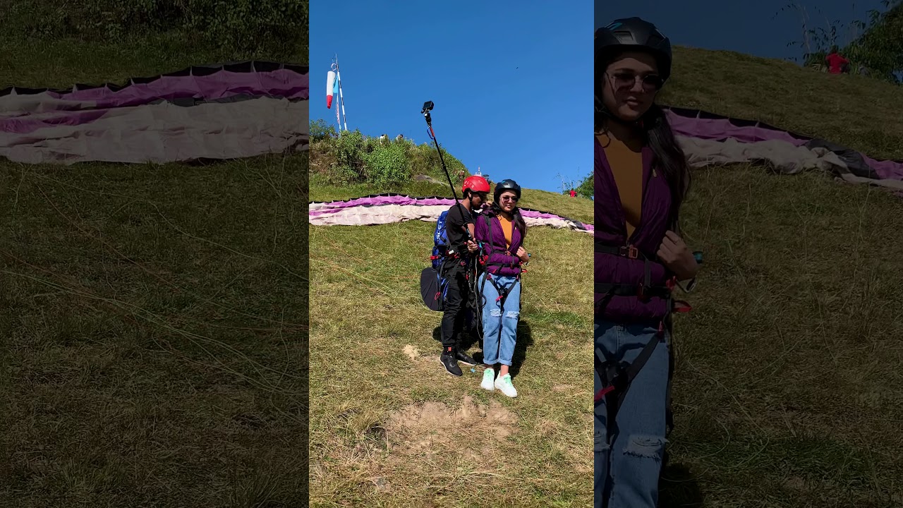 ⁣Paragliding Takeoff , Sarangkot Pokhara Nepal