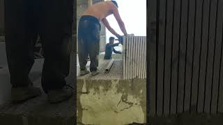 Skilled Workers Make Hemp Gray Granite Cutting Look So Simple