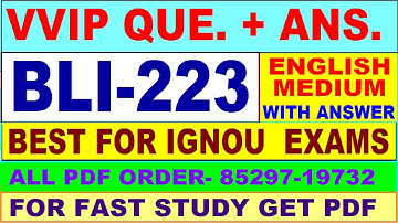 BLI 223 important questions with answer in English | bli 223 Previous Year Question Paper