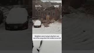Ring Cam Captures Massachusetts Building Collapse