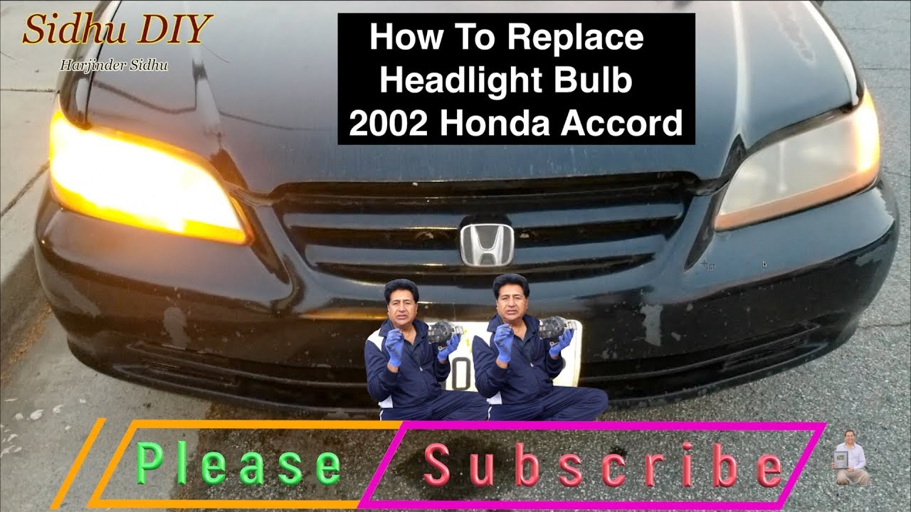 How To Replace | Change Headlight Bulb on 2002 Honda Accord - YouTube