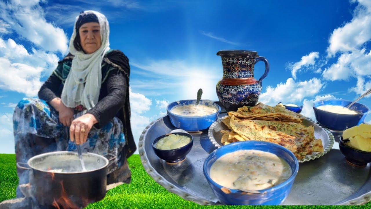 The most delicious Kurdistan's local klaneh and buttermilk soup cooked