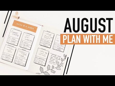 Bullet Journal AUGUST PLAN WITH ME 2020 | paper stitching & habit tracking