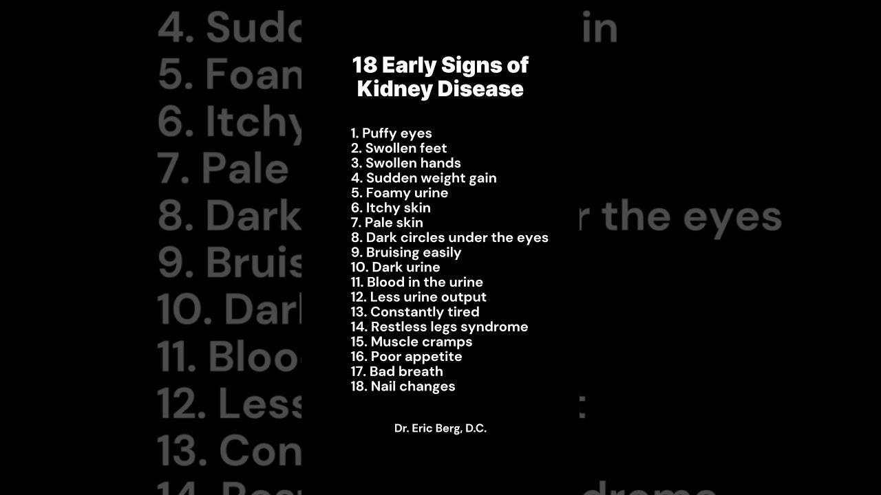 18 Early Signs of Kidney Disease