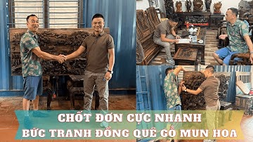 Bác khách CHỐT bức tranh đồng quê gỗ mun hoa từ cái nhìn đầu tiên