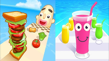 Sandwich Runner vs Juice Run - Android iOS Mobile Gameplay Walkthrough