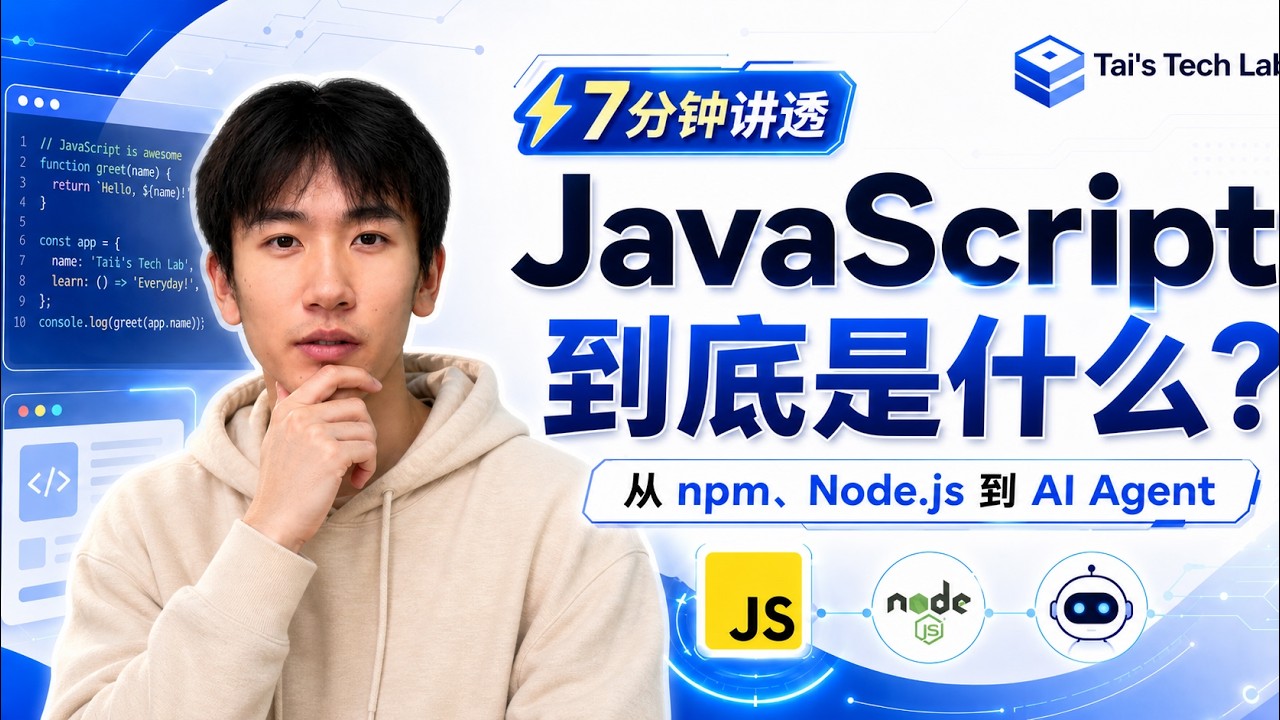 一口气讲懂 JavaScript:从网页脚本到 AI Agent 工具链 - YouTube
