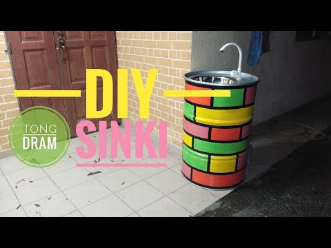 OIL DRUM SINKI DIY sinki tong drum [kreatif]