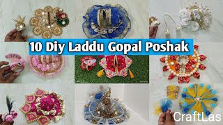 10 Diy #Laddu #Gopal #Poshak Making Unique Ideas With #mukut designs | #CraftLas