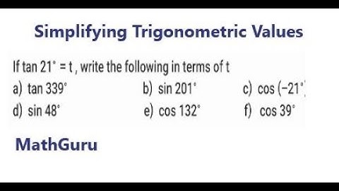 Simplifying Trigonometric Values | Grade 11-12| Ex. 2