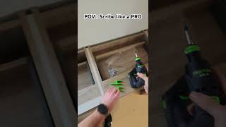 POV : Scribe like a PRO #carpentry #diy #tools #yts #yts #joiner #kitchens #woodwork #tips #cabinet