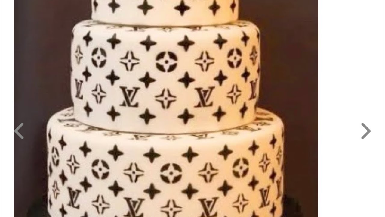 LV cake with stencil 