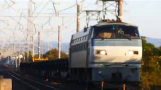 2017/11/27 挨拶アリ 2日連続レール輸送 8090レ EF66-130[吹]＋日鐵チキ9B