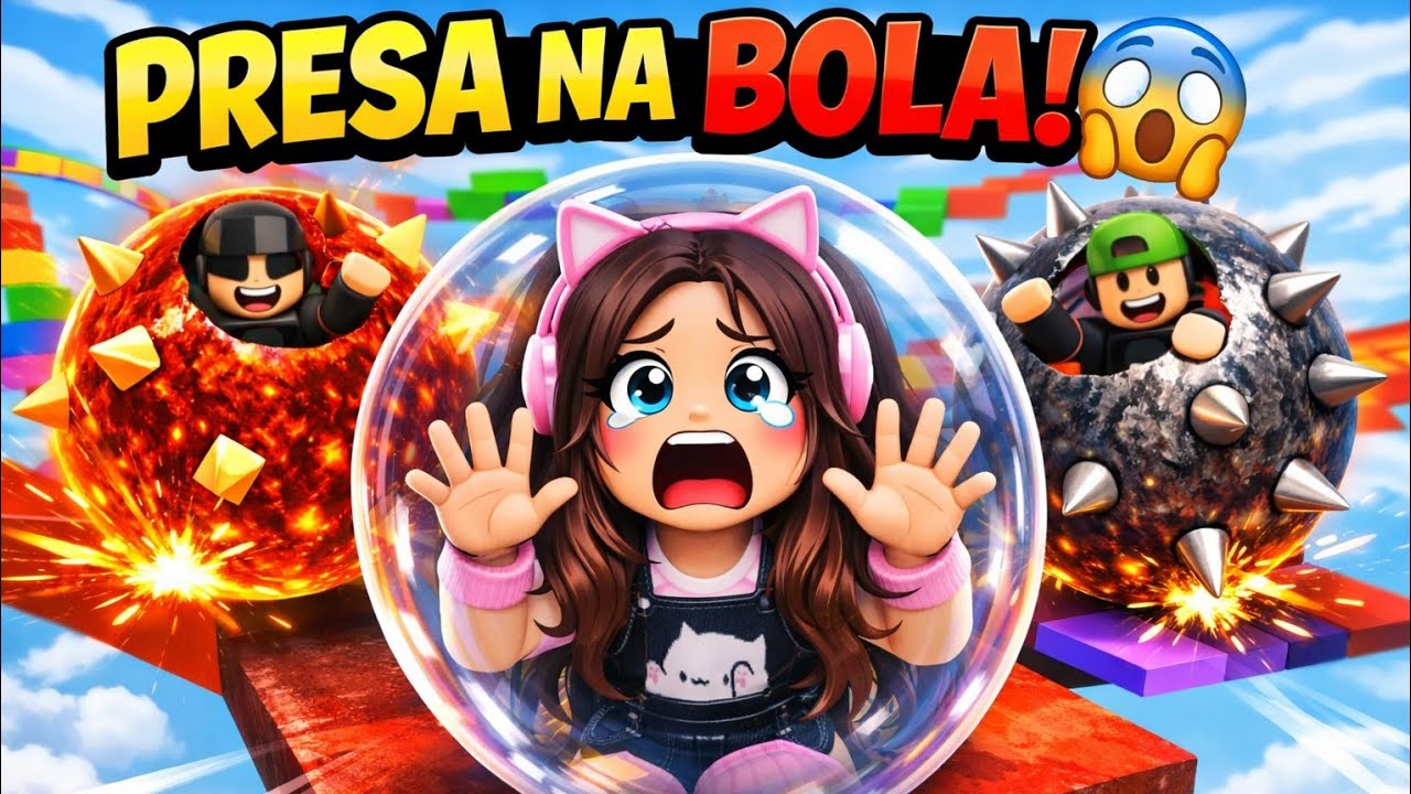 PRESA DENTRO DE UMA BOLA no OBBY! 😱 Players MAIS FORTES querem me derrubar! (Torre de Troll de Bola)
