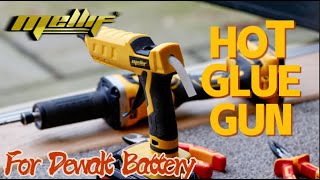 Mellif Hot Glue Gun works with Dewalt battery 20v max, built-in