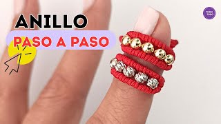 💍ANILLOS tejidos con hilo y balines paso a paso. DIY | MACRAMÉ 