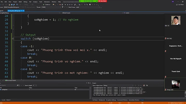 Hướng dẫn sử dụng chức năng debug trên Visual Studio
