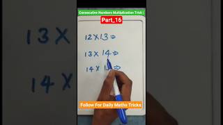 Consecutive Numbers Multiplication Trick | Part-16 | Fast Maths Calculation | #shorts #shortsfeed