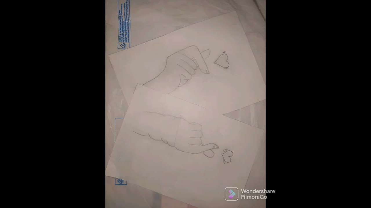 Cool hand gestures with heart drawings 