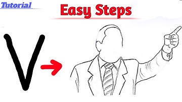 How to draw dr. br ambedkar | v turns into ambedkar drawing | letter drawing