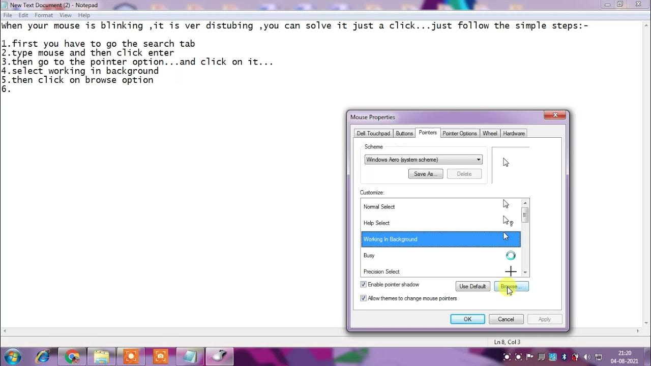 how to stop blinking of mouse in windows 7 OSMouse blinking problemsblinking mouse issue