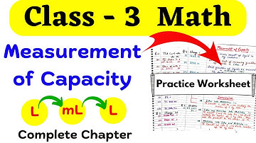 Measurement of Capacity Class 3 | Measurement Class 3 Math| Class 3rd Measurement Worksheet |Class 3