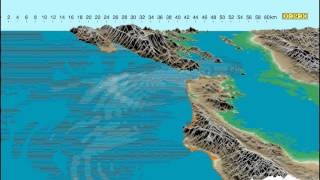 A simulation by steven n. ward of uc santa cruz tsunami hitting the
san francisco bay area. find more at his website:
http://es.ucsc.edu/~ward/