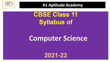 CBSE Class 11th Syllabus of Computer Science