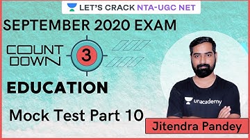 Mock Test Part 10 | Education | NTA UGC NET Exam Special Revision | Jitendra Pandey