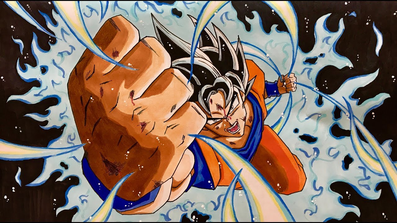孫悟空 身勝手の極意 描いてみた Drawing Of Goku Ultimate Instinct ドラゴンボール Youtube