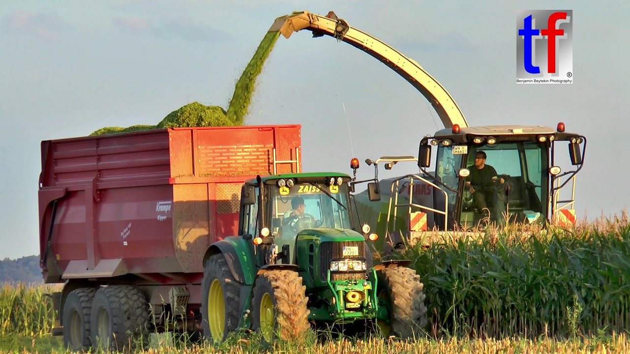 SUNDOWN* Claas Jaguar 940 Maishäckseln, John Deere 6320 & 6215 R