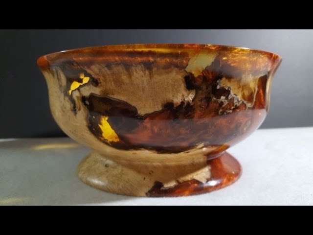 Box Elder Burl and Resin on Fire !