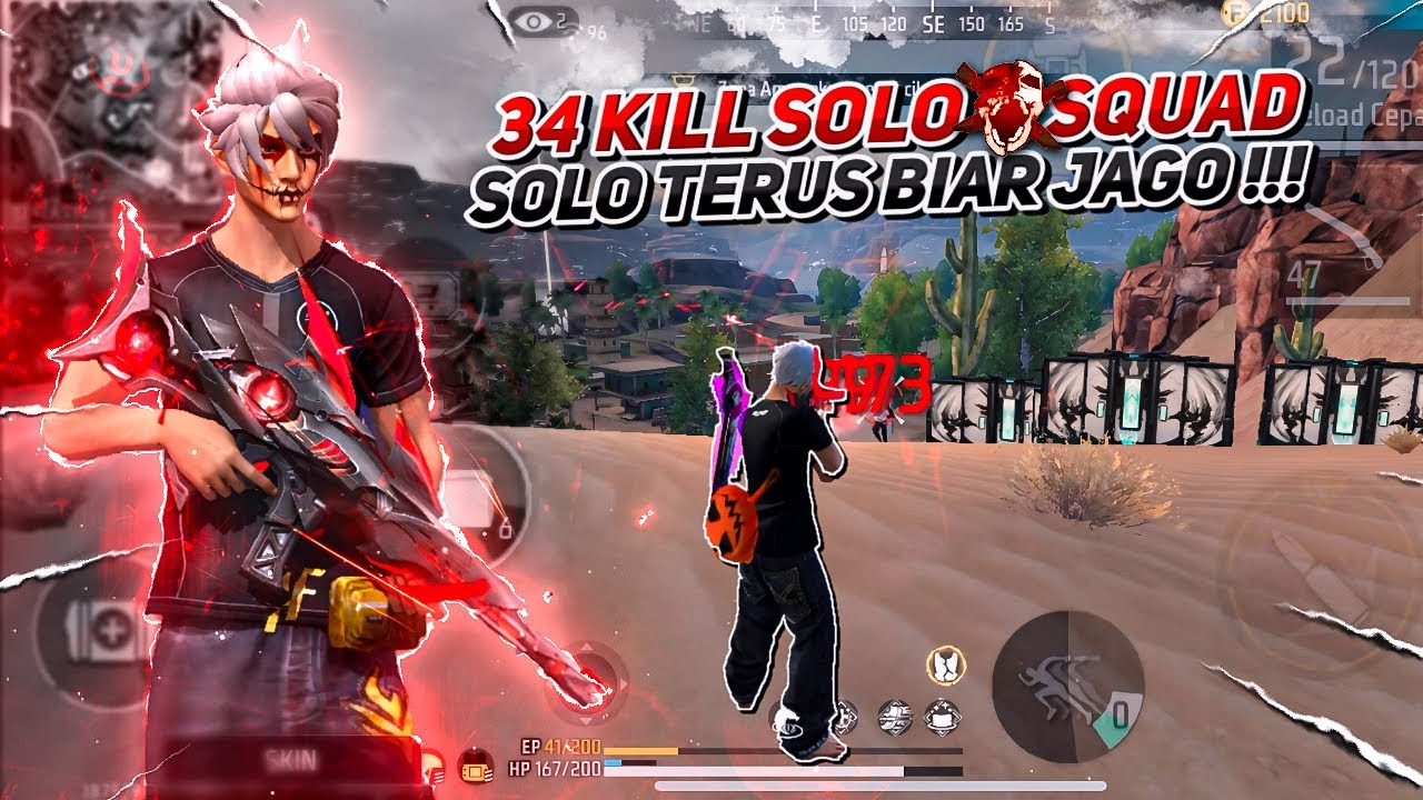 34 KILL SOLO VS SQUAD | SOLO TERUS BIAR JAGO !!! - YouTube