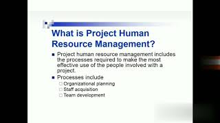 Project Human Resource Management