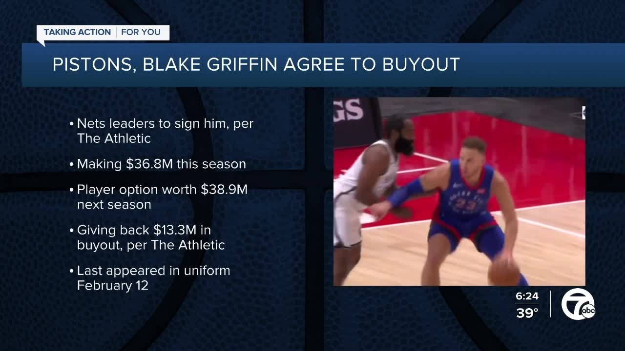 Detroit Pistons Reach Buyout Agreement With Forward Blake Griffin