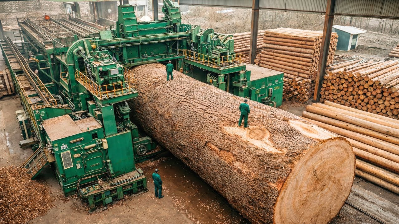 Inside the MASSIVE Wood Sawmill FACTORY - How Plywood Is Made From Logs to Table (Full Process)