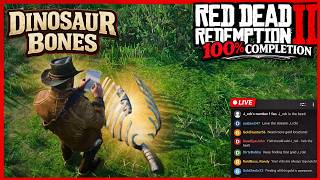 RDR2🔴LIVE - 100% Completion: ALL 30 Dinosaur Bone Locations! (FullScreen)