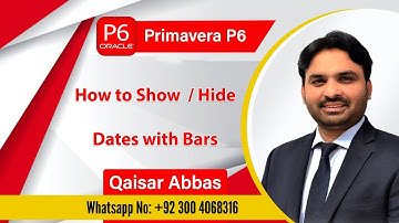 How to Show or Hide Dates with Bars in P6 I Bars Formatting in P6 #primavera
