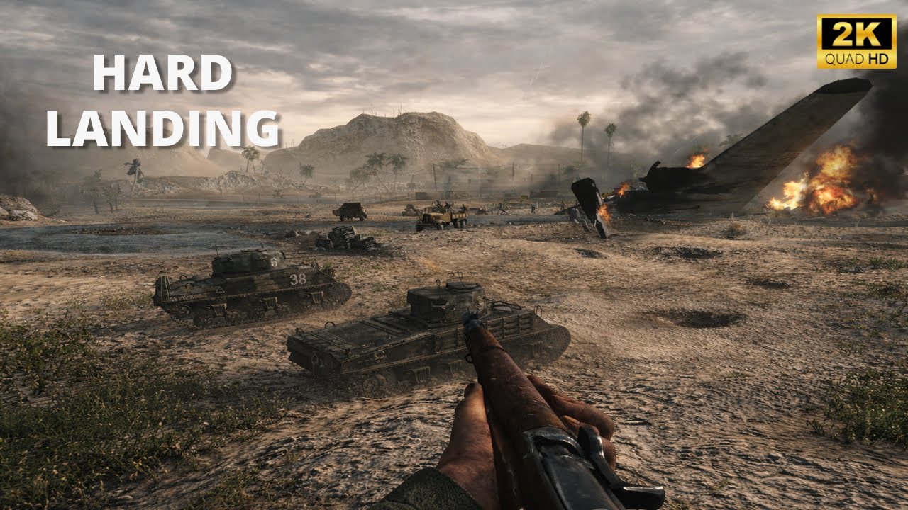 Hard Landing-1944 | COD World at War Mission 3 – Intense WWII Combat (No Commentary)